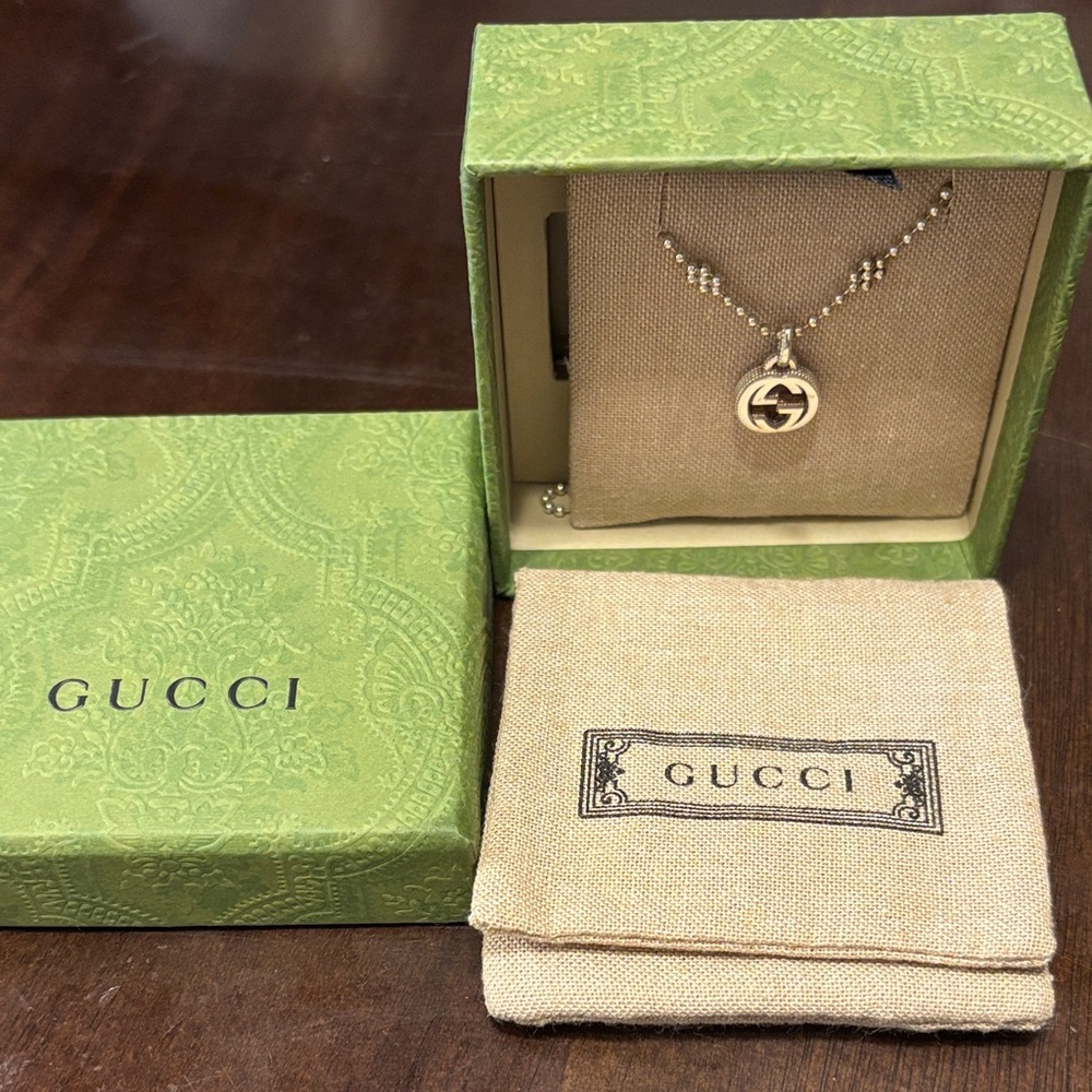 Gucci Logo Necklace - authentic